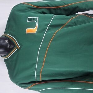 Miami Hurricanes stitched logo spellout lined XL pullover windbreaker jacket